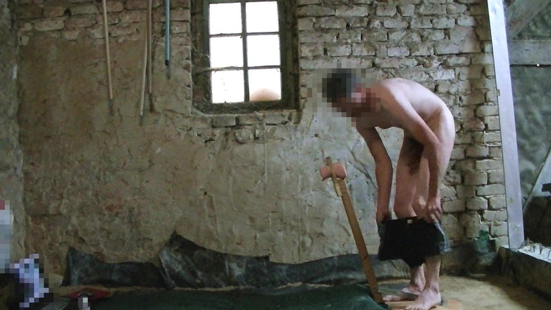 Mark Hannes: Masturbace ve stoje Fleshlight Stand Fuck Masturbace