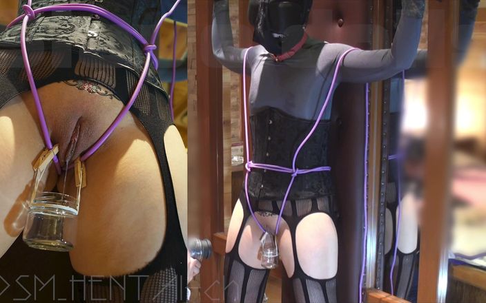 BDSM hentai-ch: Shibari bondage utbildning. Älskar juice samling, klitoris sug, piskning ...