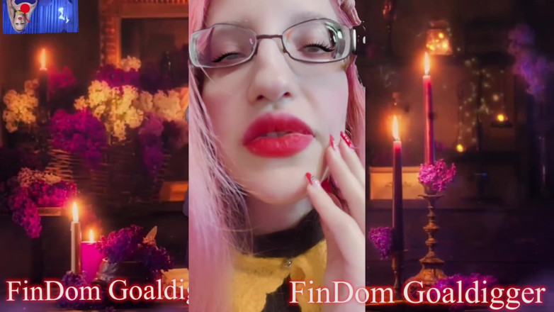 FinDom Goaldigger: Jerking off goof transformation for big red lips