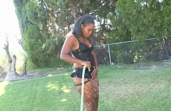 VOP Ebony Babes: Big ass ebony young chick in heels and sexy lingerie...