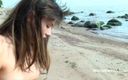 Selected worldwide porn: Beautiful Brunette Walking and Posing Naked by the Sea