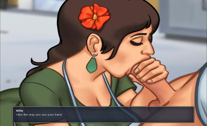 Hentai World: Summertime saga hard suck pizza lady