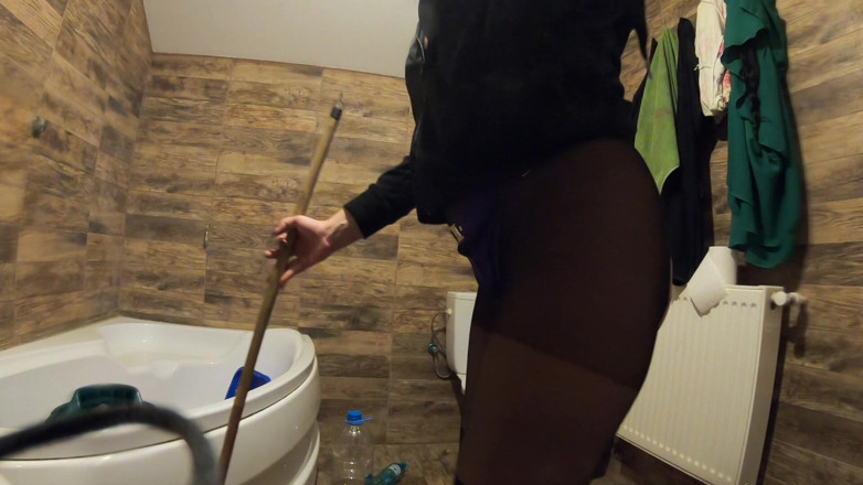 MilfyCalla: Fetish kencing stoking robek-robek - lingerie biru, kencing di memek dan...