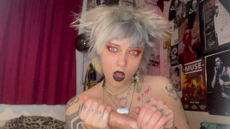 Glitterqueen1999: Lipstick Fetish JOI Handjob Jerk off Encouragement Taboo Black Lipstick...