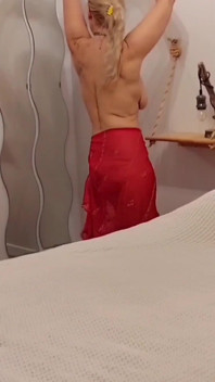 Selena's Sexy Bed Games in Red Skirt