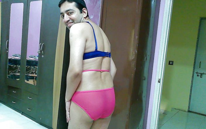 Cute &amp; Nude Crossdresser: Sweet and sexy sissy crossdresser femboy Sweet Lollipop in pink-blue...