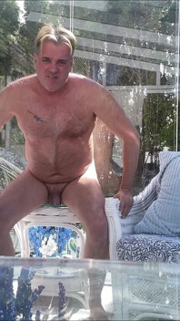 Hunk Stepdaddy Bear Naked Sunbathing in the Veranda 3