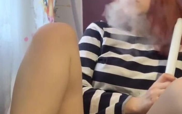 WhoreHouse: Redhead Girl with Juicy Pussy Smokes a Hookah and Caresses...