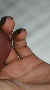 Cumming on My Stepsister's Little Hand!