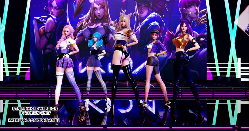 3D-Hentai Games: Gfriend - tarian kpop hot cewek manik-manik kaca ahri, akali, seraphine,...