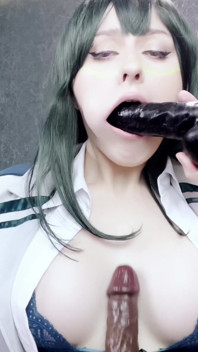 Excitată Tsuyu Asui visează să rămână însărcinată de la Big Black Men