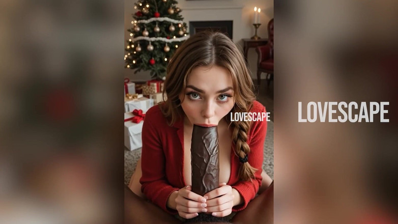 Lovescape: Загорнута в червоний: красуня розтрощена і відтрахана чорним чуваком