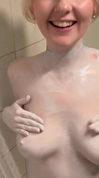 Emma Frost Bodypaint Shower Removal
