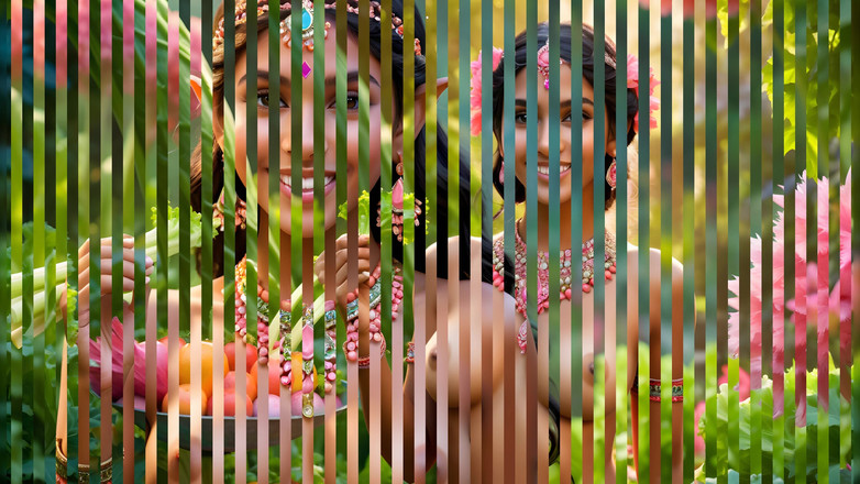 LustRender: Bella ragazza indiana nuda dal seno grande con sedano