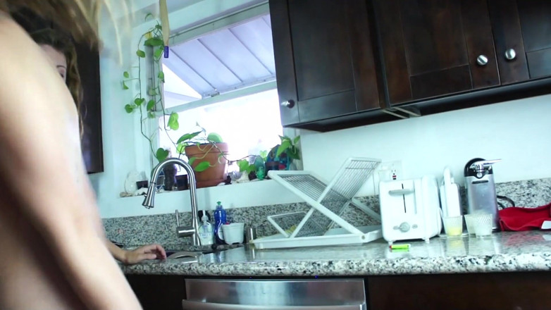 Naughty Girls: Blondes in the kitchen playing with cutlery