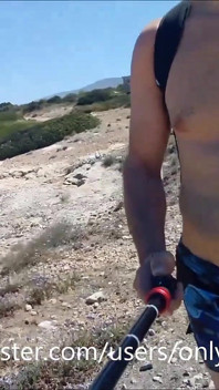 Walking on the Beach. Take off Clothes
