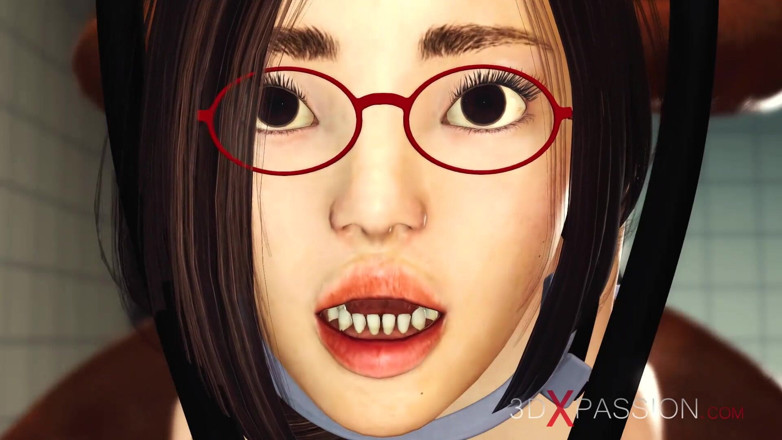 3dxpassion: Jessica 5000 в действии! Маленькая мокрая тугая киска и большой черный член