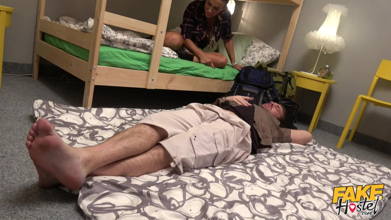Fake Hostel: Fake Hostel - Big Tit Backpacker Aubrey Black Catches Ryan in...