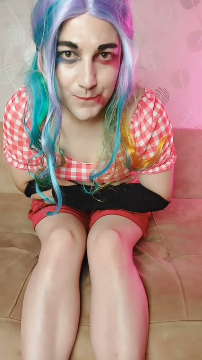 Kitty_Cross: Harley Quinn Femboy Cosplay Model Crossdresser