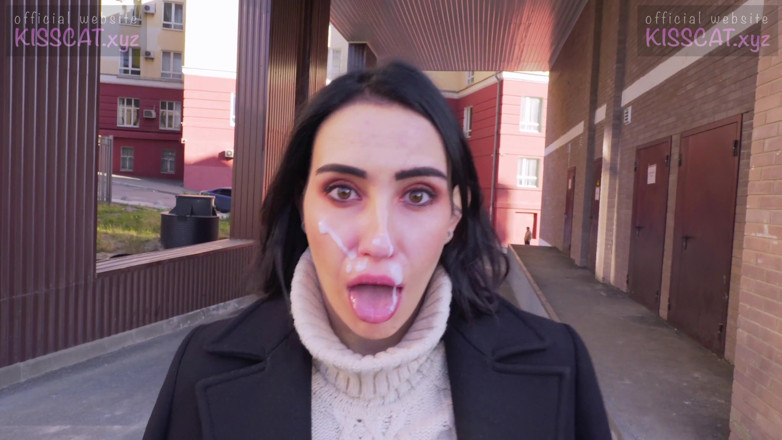 KissCat: Risky anal sex with facial cum walk - agent pickup Russian...