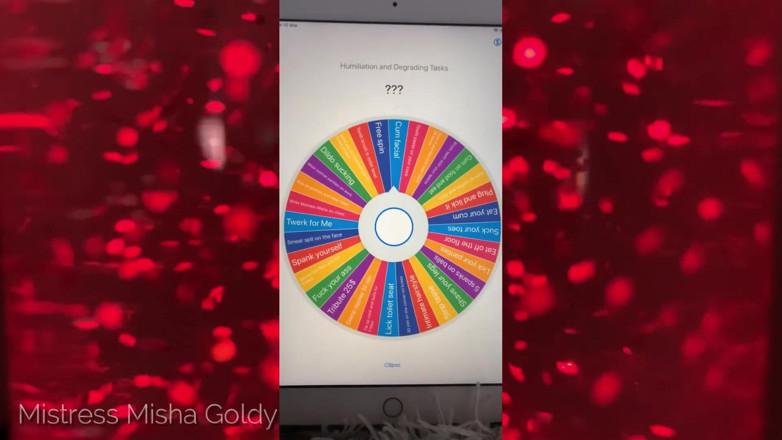 Goddess Misha Goldy: App session recording! Spin the wheel - get humiliation tasks!