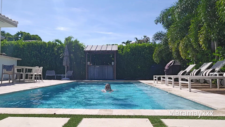 VieraMayXXX: Morning Swim and Outdoor Shower - JOI