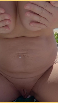 Wife Plays with Her Pussy at The Beach