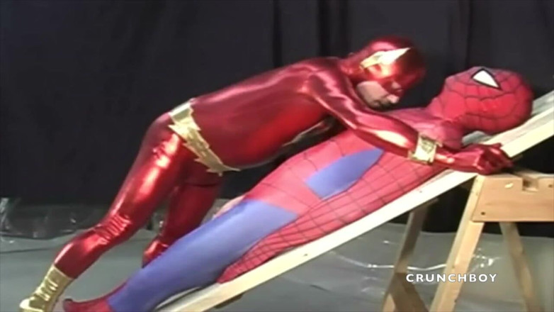 Crunch Boy: fetish sex with super hero clothes