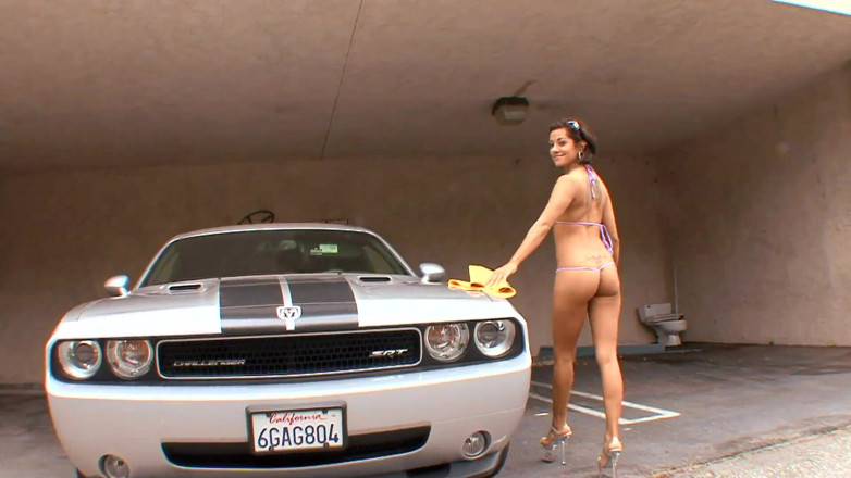 TeenXXX Stories: Hot brunette gets fucked hard after washing the car