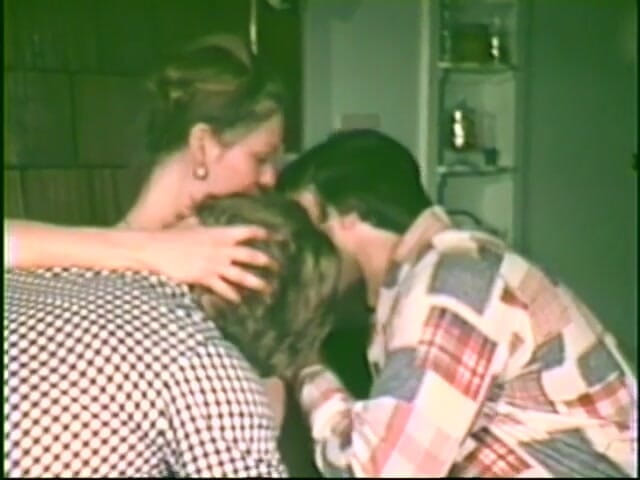 Vintage Usa: Hairy milf loves pleasuring two big dicks