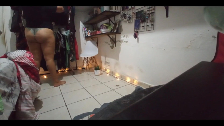 Karmicoxv: Big Ass Brunette Mexican Folding Clothes in Thong