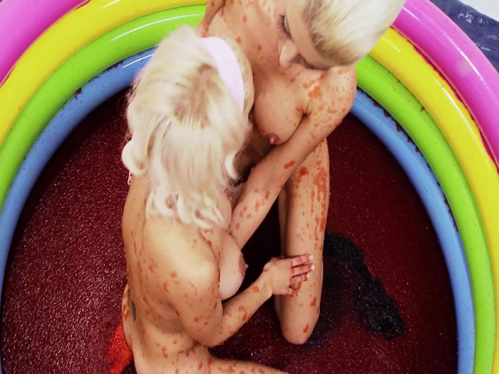 DARVASEX: Pool Pussies Scene 3 Two Slim Blonde Lesbians in Bikinis Cum...