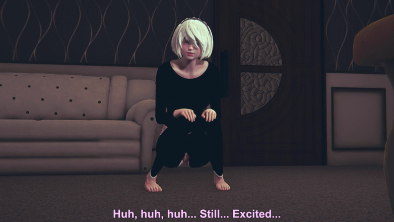 Waifu club 3D: 2B moans and masturbates her pussy