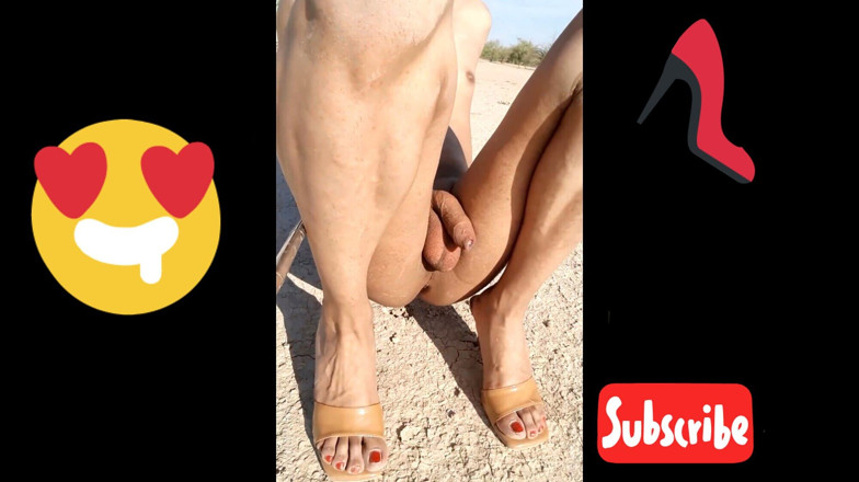 Misaelechowski: Beautiful Tranny Walks Naked in High Heels Delicious Ass and...