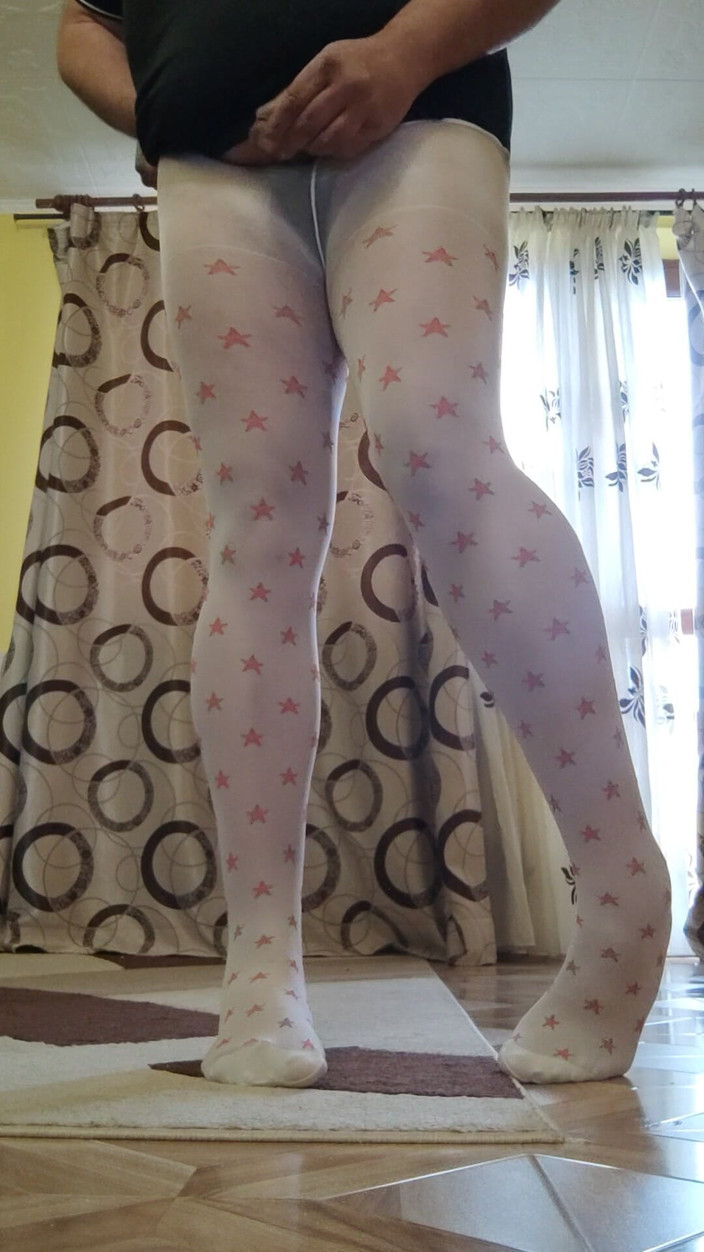 Pantyhosecouple123: Ik wrijf het in mijn panty, panty, witte legging