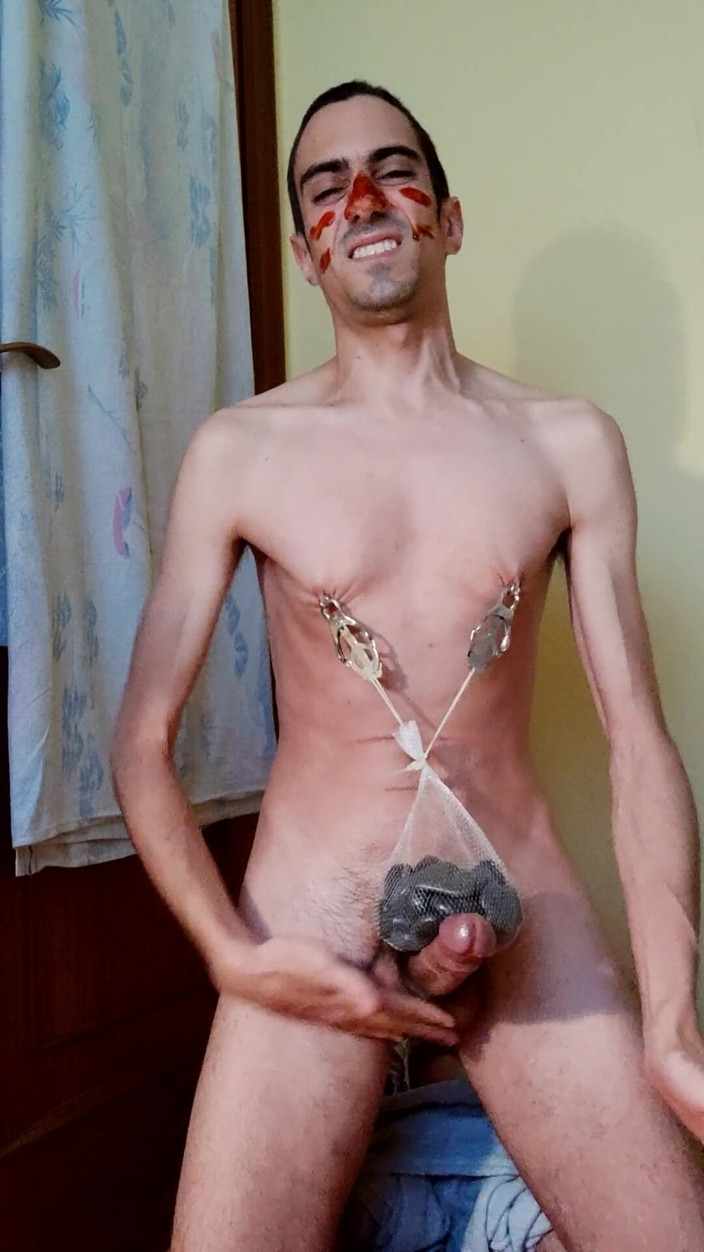 Slave Sparrow: Japanese Clamps with Weight and CBT in Artistic Cracky Style....