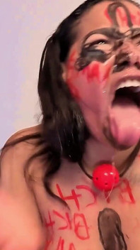 Body Writing Bich BDSM 4 Cocks Fuck My Slave Throat