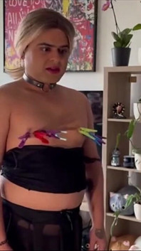 Sissy Nipple and Ass Training with Flogger, Paddle, Clamps