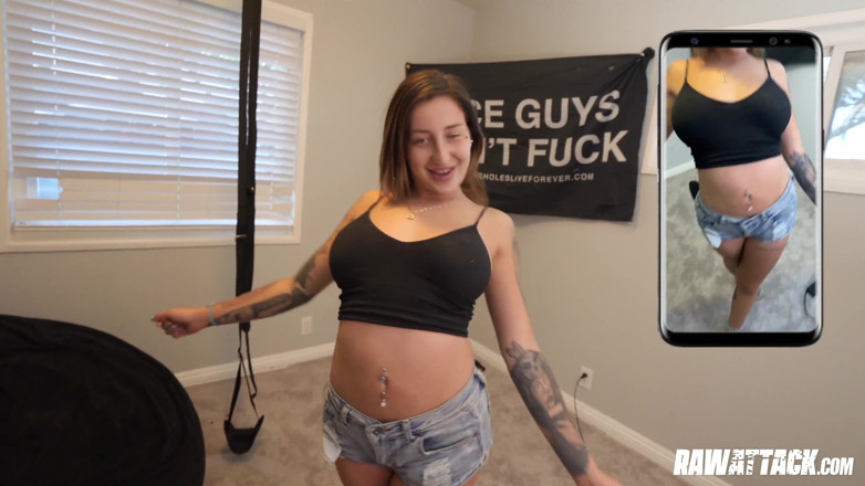 RawAttack: Naughty brunette Anna Chambers outdoor flashing and creampie