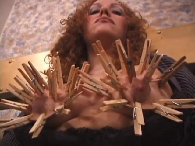Vintage Fetish: Clothespins on the tits