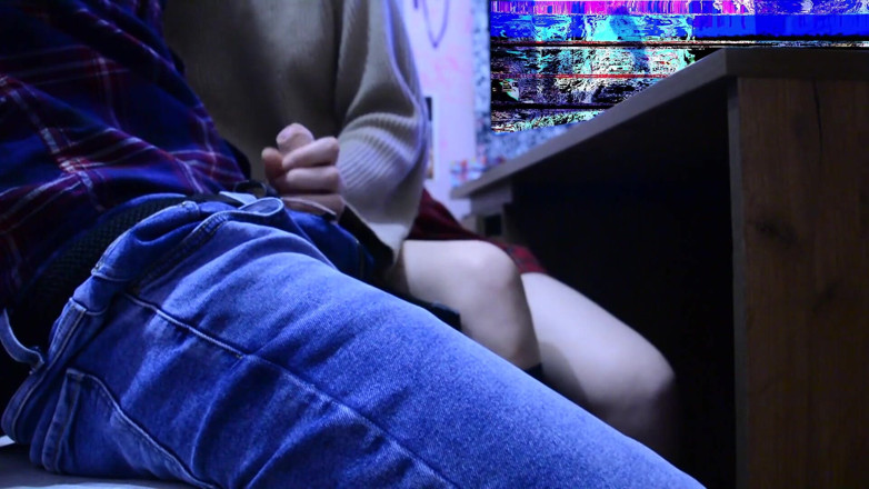 20th century of porn: Classmate masturbates my dick under the desk during the lesson
