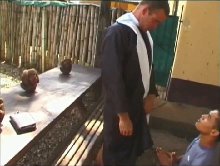 Straight fucking boy in uniform: muslce latino fucked by the priest