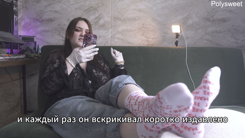 Polly Sweet: เรื่องโป๊ - สาวใส่ถุงมือยางเย็ดผู้ชายใส่สายรัดในช่องคลอด