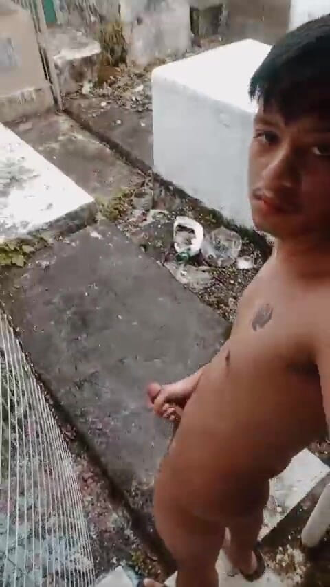 KrakenTwink: Waiting for Stepdaddy Outdoor! Pinoy Twink Naked Hard Cock, Masturbationa...