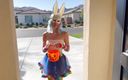 Big Bunny: Halloween Trick-or-treat Bad Bunny Gets Candy Cum and Squirts on...