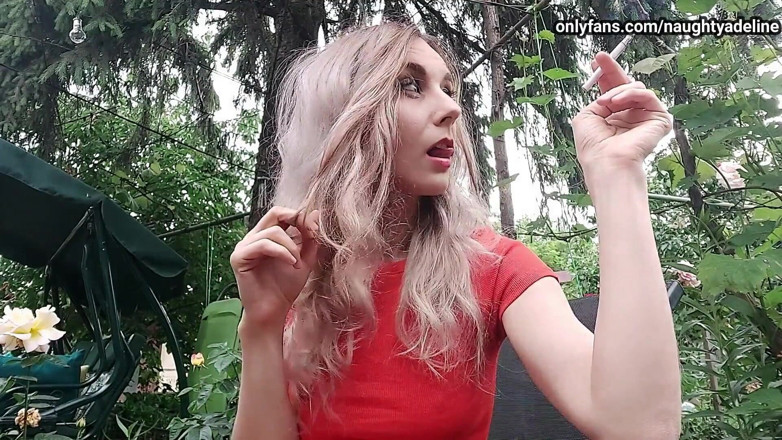 Naughty Adeline: Chilling and smoking while ignoring you