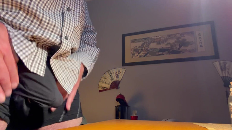 GottaLuvBB: Playing with My Cock at My Desk Again