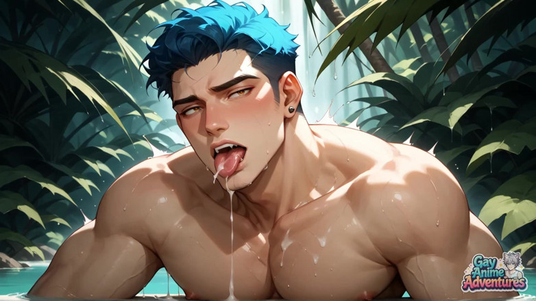 Gay Anime Adventures: Tropical Butt Plug Orgasm