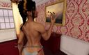 3D Cartoon Porn: Dom w szczelinie 58 - Naomi pół naga scena przed Thomasem