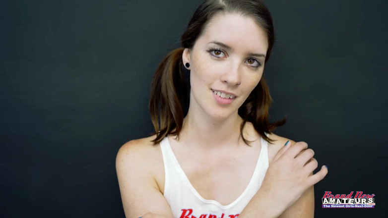 Brand New Amateurs: Skinny brunette fucks and sucks cock in porn audition